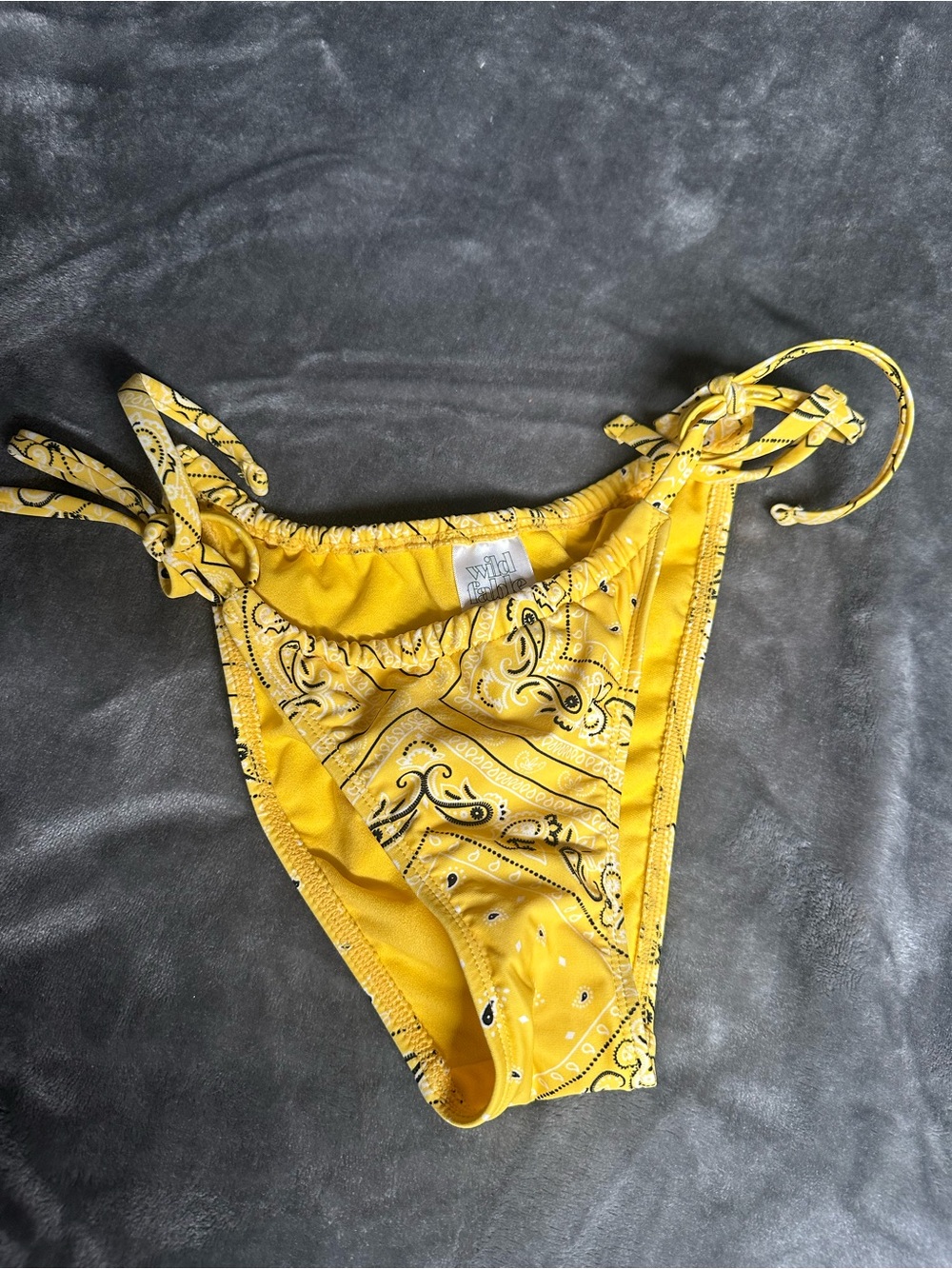 wild fable Yellow Bandana-Print Tie-Side Bikini Bottoms